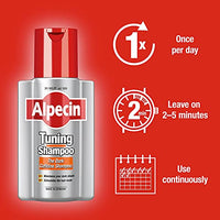 Alpecin Tuning Shampoo 200ml | Preserves Natural Hair Colour and Supports Natural Hair Growth | Dark Caffeine Shampoo to Cover Early Grey Hairs | Hair Care for Men