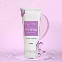 Glamveda 0.05% ww Glycolic Acid & 0.05% ww Salicylic Acid Anti Acne Peel off mask | For Oily & Acne Prone Skin | Oil balancing, Deep Cleansing | Blackhead & Pore care | 100gm