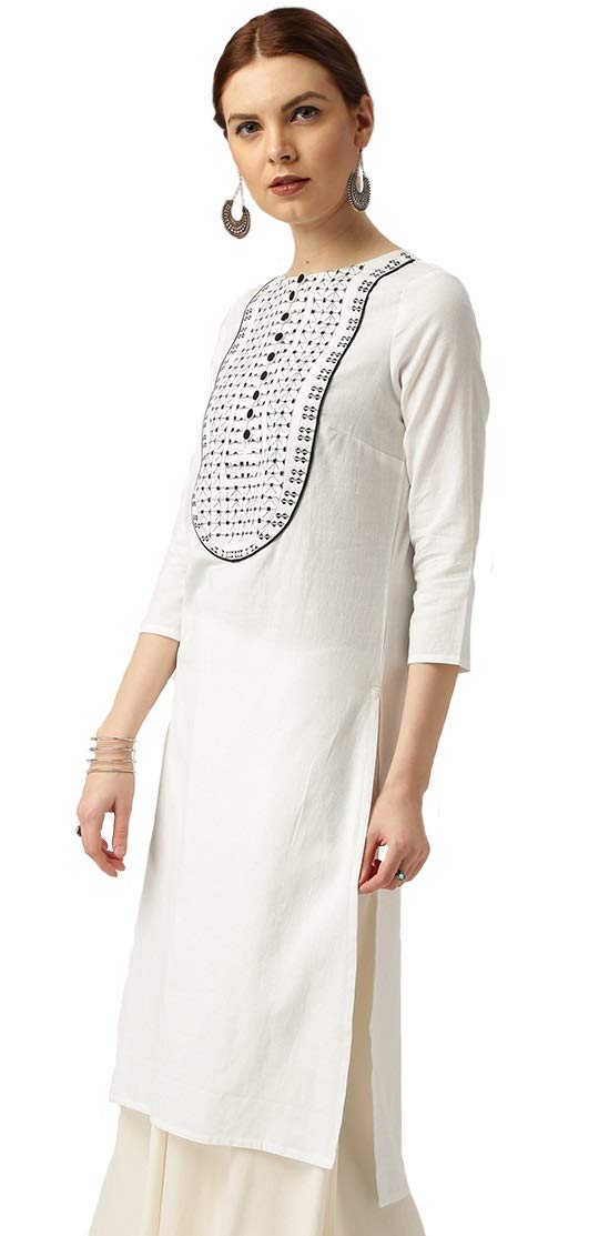 Amayra Women's  Cotton Straight Embroidery Kurti