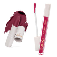 Juice Epic Pink - M08 Kiss Sensation Lipstick & Juicy Plum - M05 Color Luxe Liquid Lipstick with Goodness of Bio Retinol, & SPF 15 UV Protection