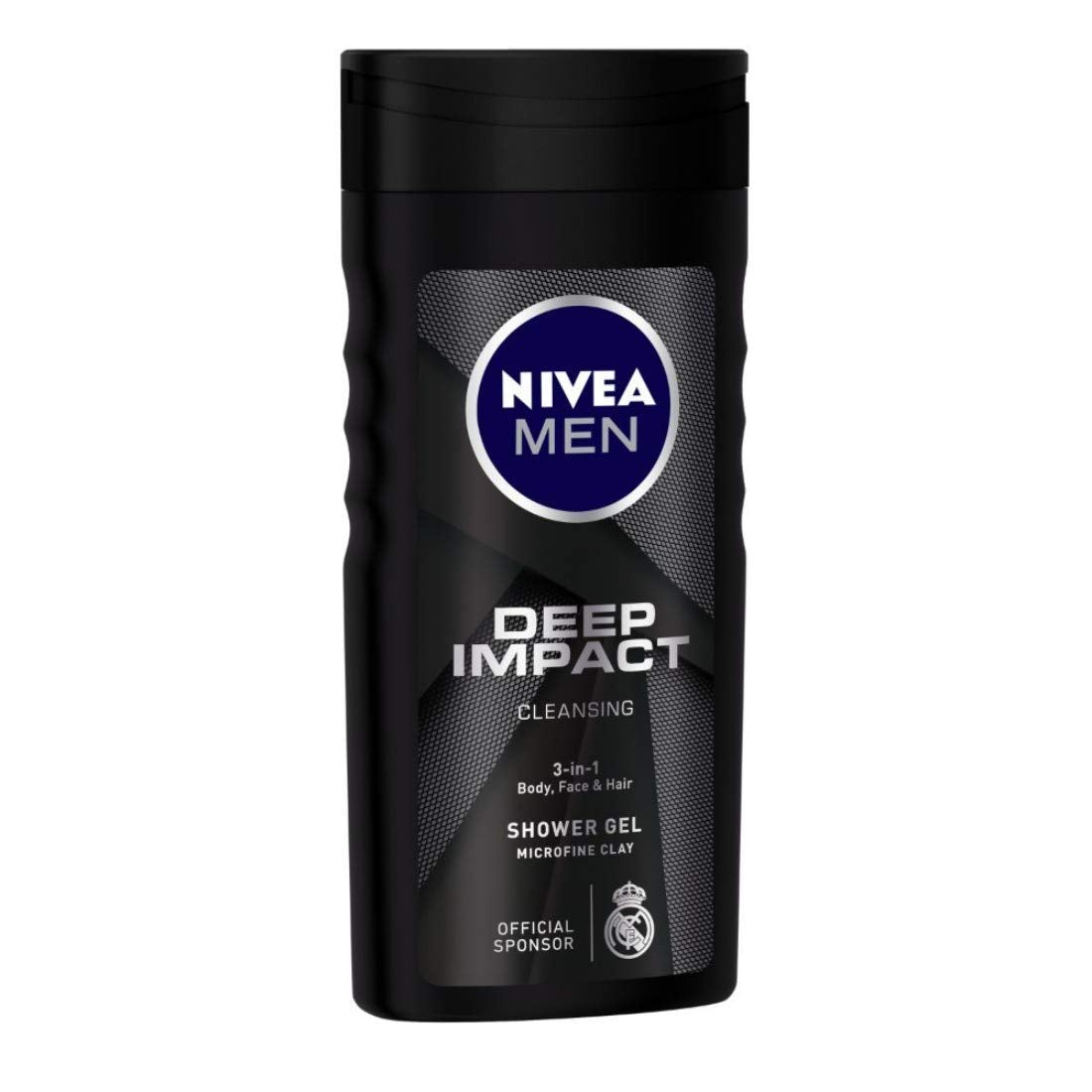 NIVEA Lip Balm, Fruity Strawberry Shine, 4.8g & Nivea Men Body Wash, Deep Impact, 3 In 1 Shower Gel For Body, Face & Hair, With Microfine Clay, 250 ml