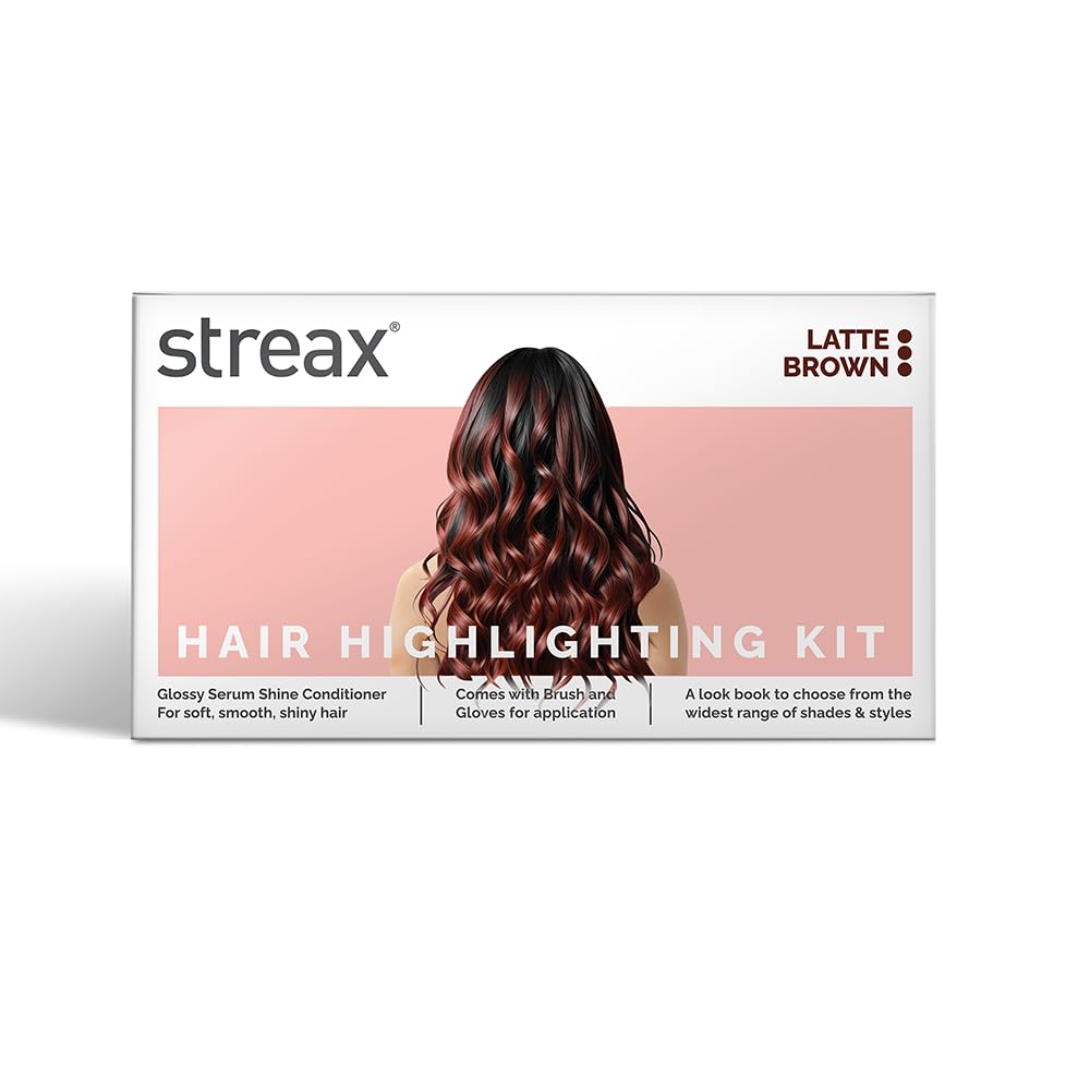 Streax Mini Highlight Kit, Latte Brown, Brown Hair Colour I For Women | Rich, Vibrant, Easy To Use, Diy Application, 75 Gram, 1 Count