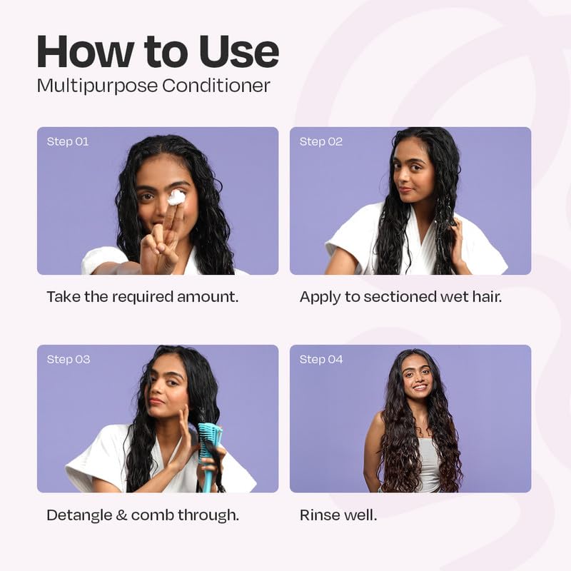 MANETAIN Multipurpose Hair Conditioner 200gm for Curly, Wavy, and Frizzy Hair | Protein/Moisture Balanced | Deep Conditioning, Hydrating, Strengthening, Detangling & Curl Enhancing | No Sulfates or Parabens