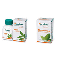 Himalaya Wellness Pure Herbs Neem Skin Wellness Controls acne Tablets 60 Count & Himalaya Wellness Pure Herbs Meshashringi Metabolic Wellness 60 Tablet