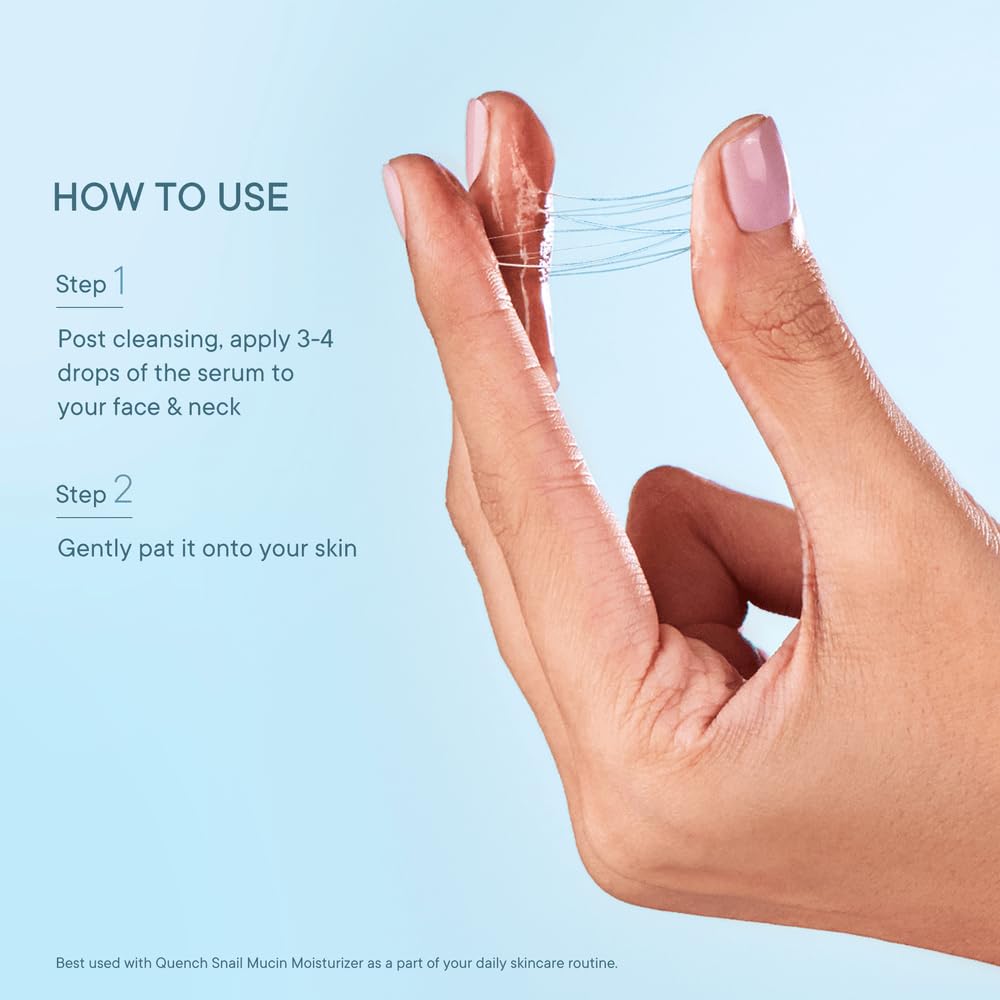 Quench 96% Snail Mucin Collagen Boost Serum With Niacinamide & Hyaluronic Acid |72 Hours Hydration|Formulated & Made In Korea | Dewy Soft & Plump Skin | Prevents Early Signs Of Ageing (30Ml)