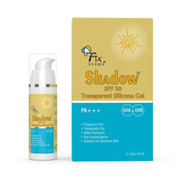 Fixderma Shadow Sunscreen SPF 30 PA+++ Transparent Silicone Gel | Moisturizer for Acne Prone Skin | Sun Screen Protector SPF 30 | Sunscreen for Body & Face | Broad Spectrum Sunscreen for UVA & UVB Protection | Sunscreen for Women & Men - 30gm