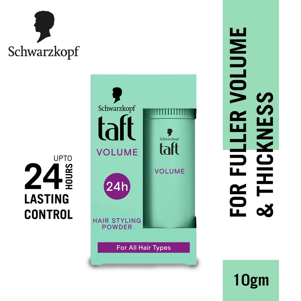 Schwarzkopf TAFT Instant Hair Styling Volume Powder For Fuller Volume And Thickness, Lasts 24 Hours Without Stickiness And Residues | For All Hair Type - 10 Grams