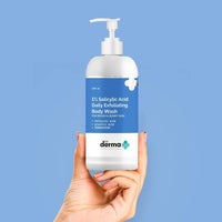 The Derma Co 1% Salicylic Acid Daily Exfoliating Body Wash with Salicylic Acid, Glycolic Acid & PENTAVITIN® - 250ml | | Helps to Prevent Body Acne & Cleanse Skin (Pack of 2)