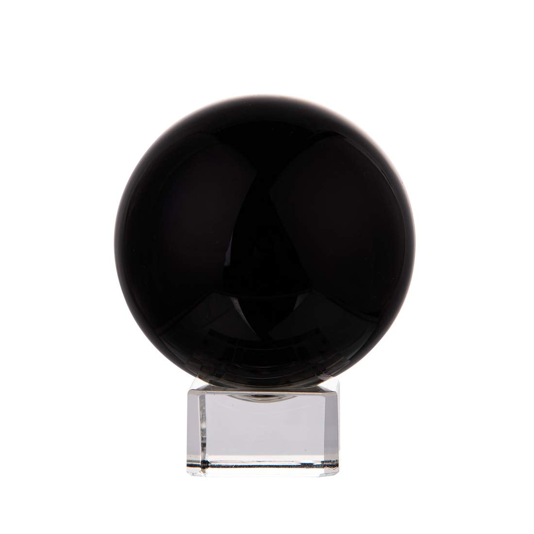 LONGWIN 40mm(1.6 inch) Solid Mini Fengshui Crystal Ball Healing Crystals(Black) Black