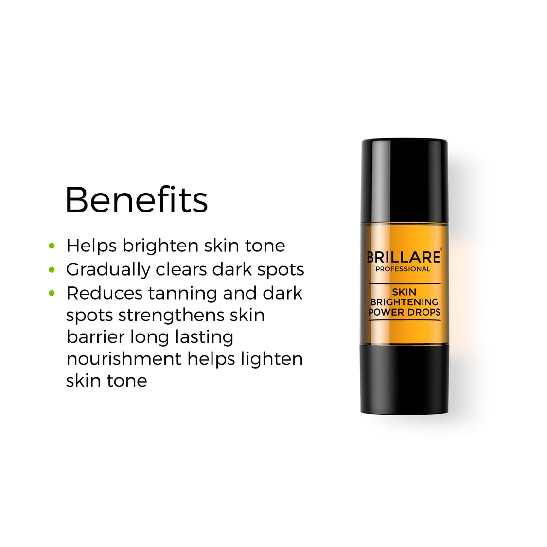 Brillare Professional Skin Brightening Power Drops, 100% Natural Face Serum With Rosehip and Sandalwood (15 ML), Zero Chemicals