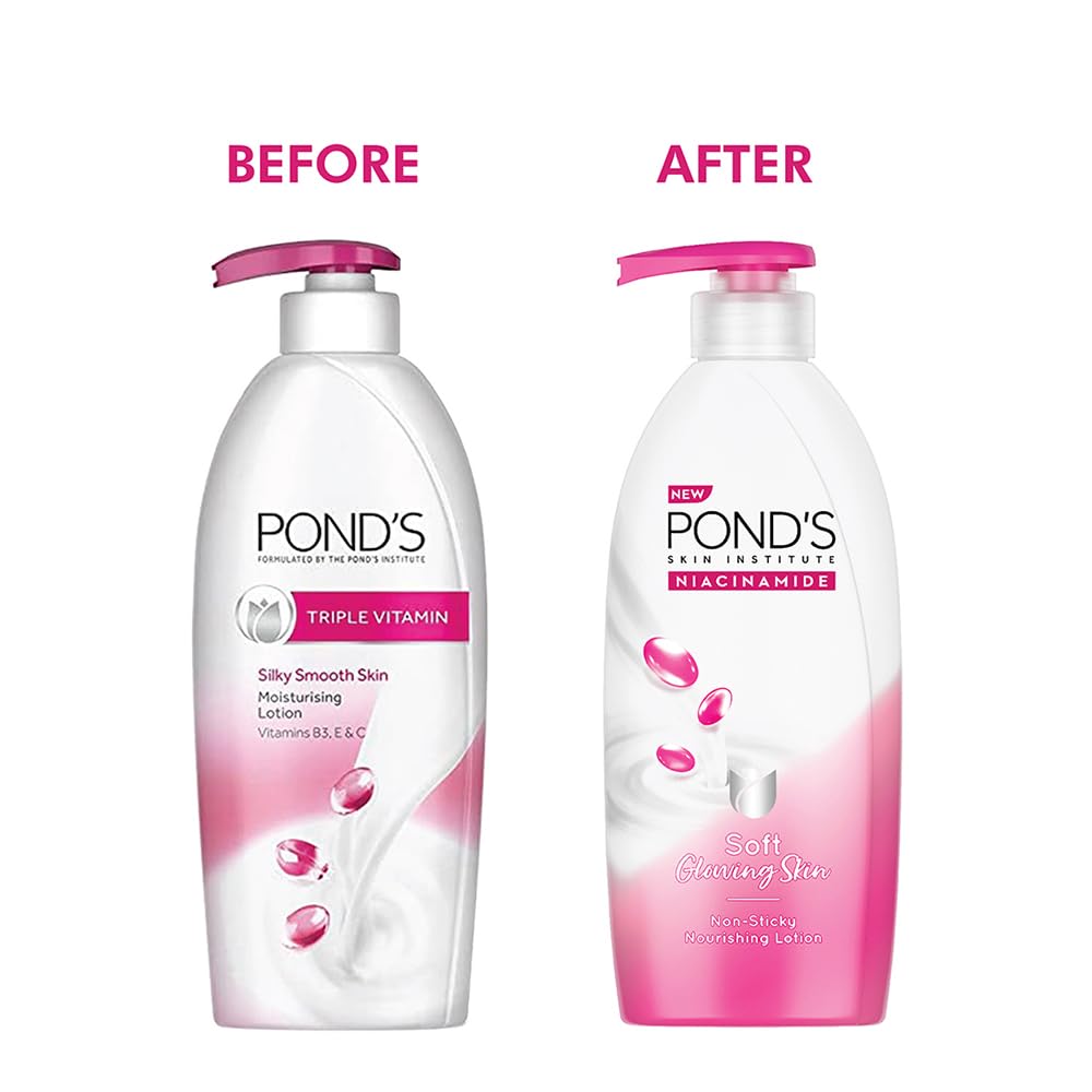POND's Light Face Moisturizer 200 ml, Daily Lightweight Non-Oily Cream with Vitamin E for Soft Glowing Skin, SPF 15 & POND's Triple Vitamin Moisturising Body Lotion 275 ml