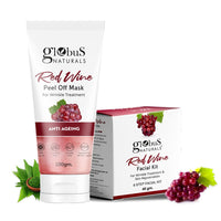 Globus Naturals Red Wine Peel Off Mask & Facial Kit Combo, Anti Ageing Formula, For All Skin Types