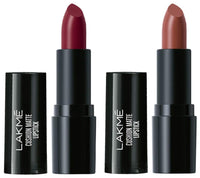 Lakmé Cushion Matte Lipstick, Burgundy Bloom, 4.5 g & Lakmé Cushion Matte Lipstick, Brown Sugar, 4.5 g