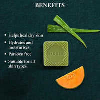 Sadhev Organic Melon & Aloe Vera Bathing Soap For Revitalizing and Rejuveniating Chemical Free - 125g (Pack of 1)