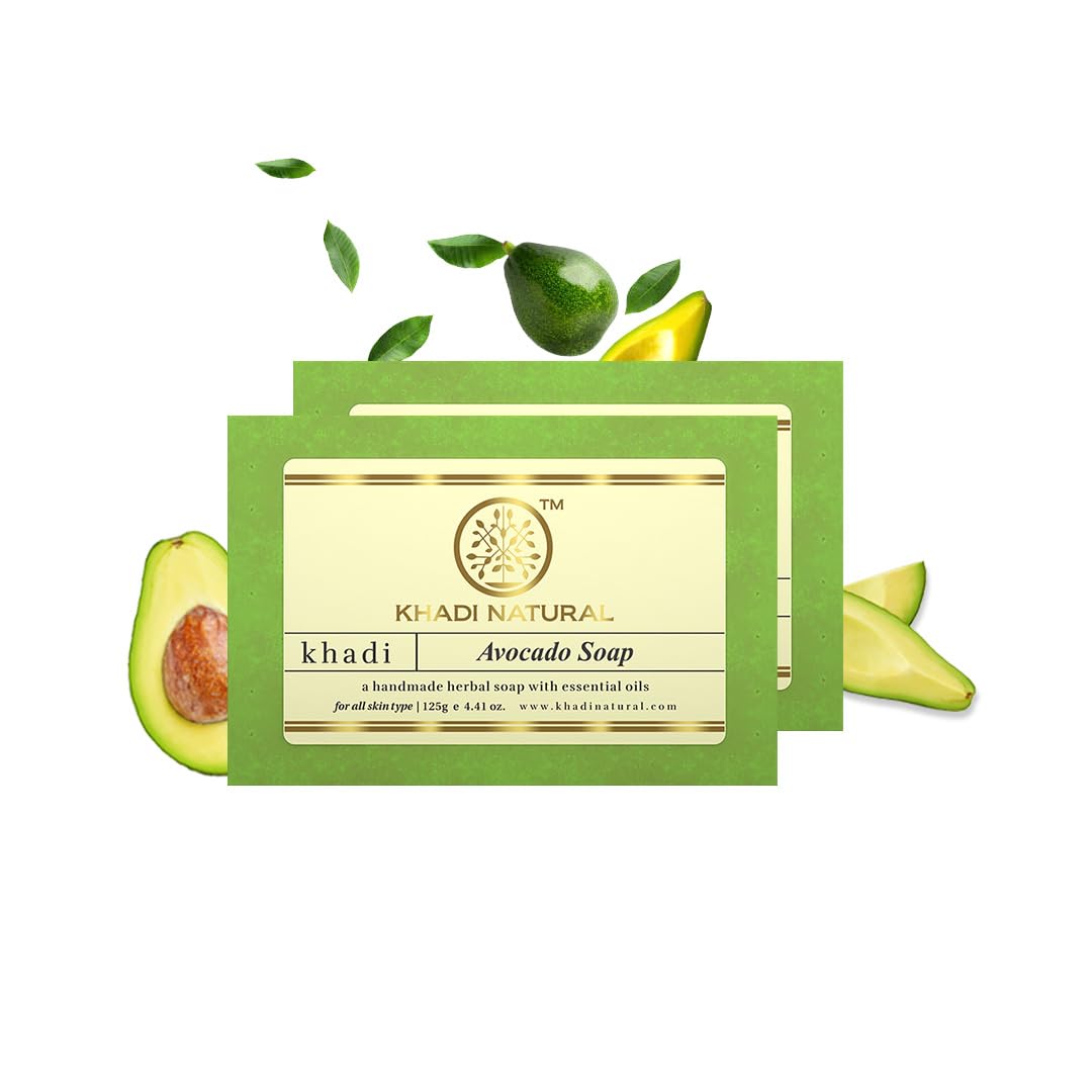 KHADI NATURAL Herbal Avocado Soap| Nourishes Skin| Hyderates Skin| Pack of 2 | (125 * 2) (2050gm)
