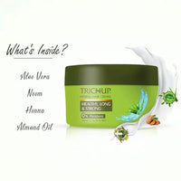 Trichup Healthy, Long & Strong Herbal Hair Cream - Enriched with Aloe vera, Neem, Henna, Soya protein and Almond oil - For Healthy, Lustrous and Shiny Hair (200ml)