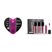 RENEE Hard Black Kajal Pen with Sharpener 0.35gm, Pack Of 2| Matte Finish| Rich Color Payoff| & RENEE Stay With Me Mini Matte Lip Color Juicy Berries 2ml Each| Long Lasting, Light Weight