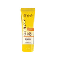 Jovees Herbal Sun Block SPF 45 For Even Toned & Glowing Skin | Suitable For Dry Skin | Sunscreen for UVA/UVB & Blue Light Protection | Lightweight & Non Grassy for Men & Women 50g