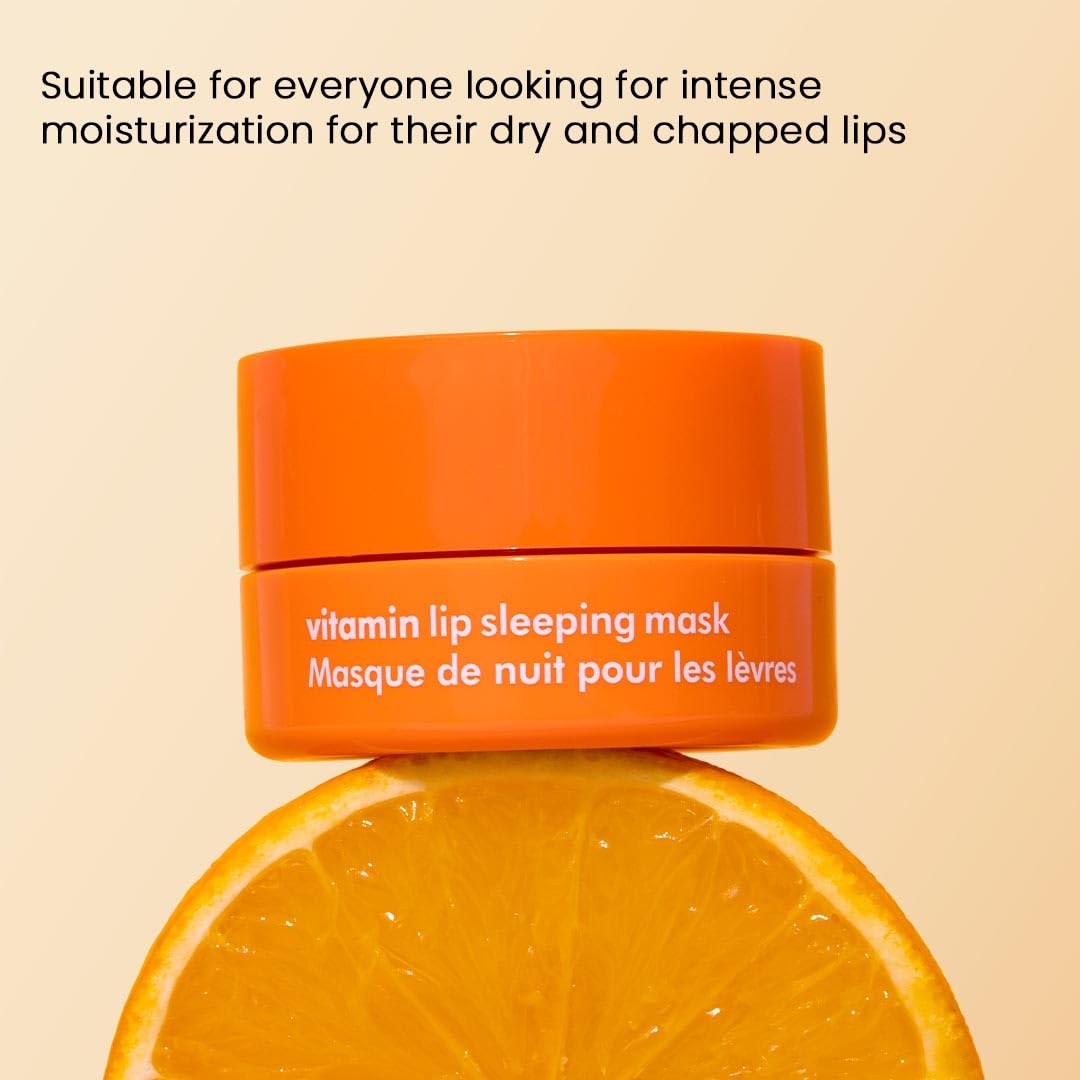 The Face Shop Vitamin C Lip Sleeping Mask (14g) - Smooths & Softens Dry Lips - Hydrating Lip Mask, Lip Balm, Lip Treatment, Lip Moisturizer - Overnight Lip Care for Lush Lips - Korean Skin Care