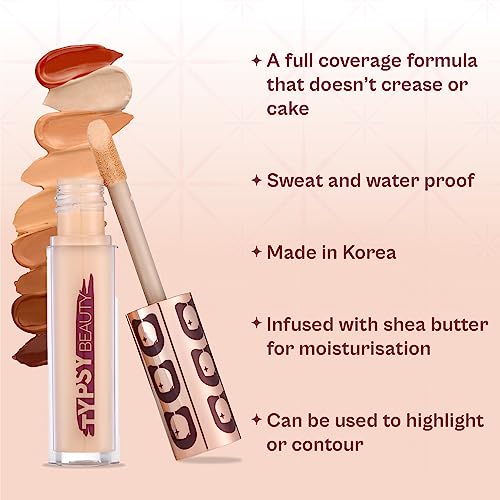 Typsy Beauty Hangover Proof Full Coverage Liquid Concealer|Full Coverage,Natural Matte Finish|Covers Acne,Scars&Blemishes|Blurs Fine Lines,Pores&Wrinkles For All Skin Types|Dark Rum 07(5.8 G),1 Count