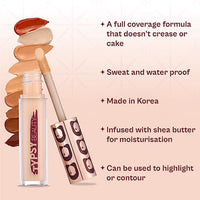 Typsy Beauty Hangover Proof Full Coverage Liquid Concealer|Full Coverage,Natural Matte Finish|Covers Acne,Scars&Blemishes|Blurs Fine Lines,Pores&Wrinkles For All Skin Types|Dark Rum 07(5.8 G),1 Count