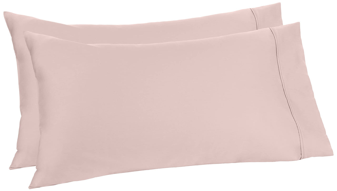 Aware 100% Organic Cotton 300 Thread Count Pillowcase Set, Blush, Standard, 2 Pack, 32" x 20"