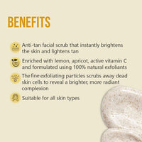 Glamveda Detan Face & Body Scrub| Lightens Skin Tone| Removes Pigmentation & Dark Spots |Paraben & SLS Free 100gm