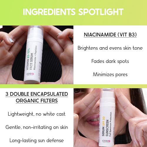 Cos-IQ Oil Control & Anti-Acne 10% Niacinamide Face Serum with Sunscreen Spf 50 | UVA/UVB & Blue Light Protection | Serum Spf 50++++ For All Skin Types | No White Cast | 60ml