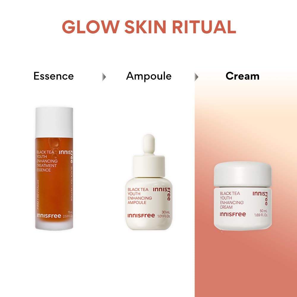 Innisfree Black Tea Youth Face Lotion 170ml | Anti-Aging Korean Skincare for Firming, Nourishing, & Revitalizing , Boosts Skin Elasticity, Reduces Fine Lines & Wrinkles, Hydrating, Brightening