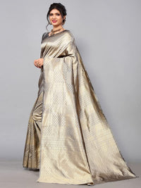 Satrani Women's Jacquard Poly Silk Saree With Unstitched Blouse Piece