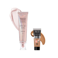 FACESCANADA Rose Glow Kit | Rose Gold Strobe Cream (30Ml) + Warm Sand All Day Medium to High Buildable Coverage Hydra Matte Mini Foundation (15Ml) | Makeup Kit For Women (Combo Pack Of 2)