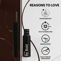 FLiCKA Be Bold Eyeliner 05 Bottle Green - Long-Wear Waterproof Liquid Eyeliner for Rich, Bold Eye Definition