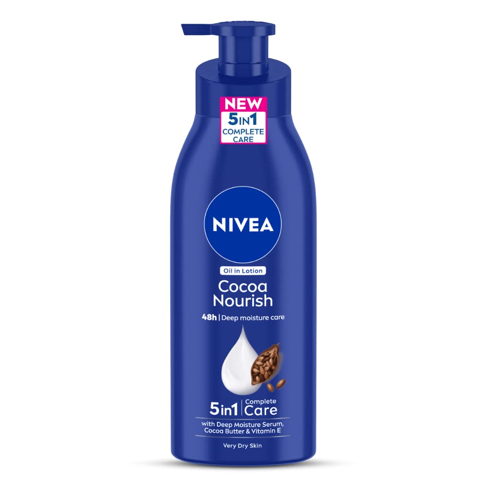 NIVEA Men Body Wash, 500 ml & NIVEA Body Lotion for Very Dry Skin, Cocoa Nourish, with Coconut Oil & Cocoa Butter, 400 ml