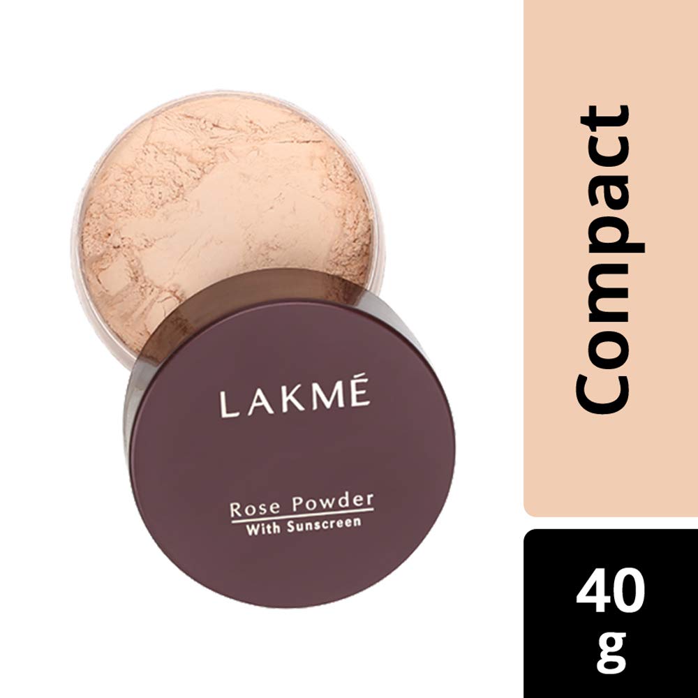 Lakmé Rose Face Powder, Soft Pink, 40g And Lakmé Invisible Finish SPF 8 Foundation, Shade 02, 25ml