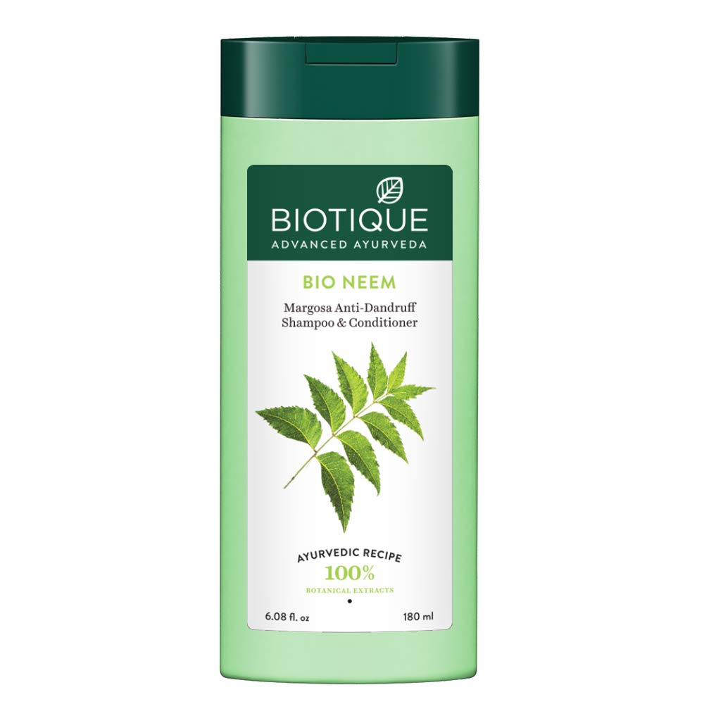 Biotique Bio Neem Margosa Anti Dandruff Shampoo and Conditioner, 180ml And Biotique Bio Green Apple Fresh Daily Purifying Shampoo And Conditioner, 190ml