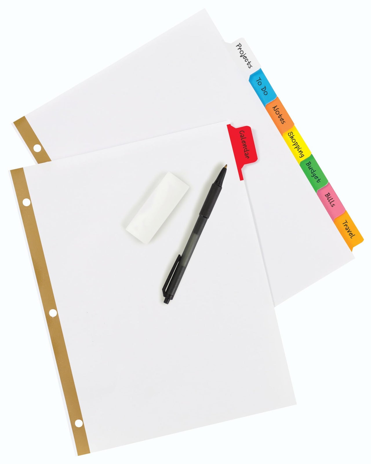 Avery 8-Tab Binder Dividers, Write & Erase Multicolor Big Tabs, 6 Sets (23079)