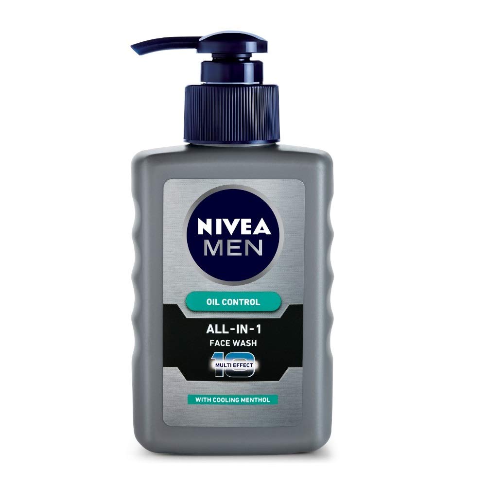NIVEA Men Face Wash, Oil Control, 10x Vitamin C, 150ml And NIVEA Men Shower Gel, Active Clean Body Wash, Men, 250ml
