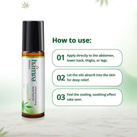 Hampa Intense Cramping Relief Roll-On 10ml | Ayurvedic Period Pain Relief Oil for Menstrual Cramps | With Vijaya Extract, Hemp, Peppermint & Marjoram | Fast-Acting Natural Formula | 100% Herbal