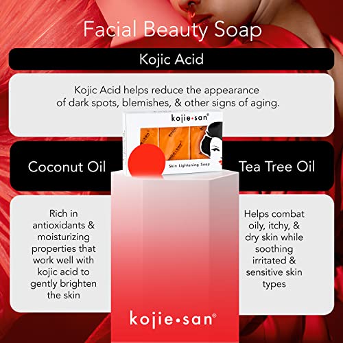 Kojie San Original Facial Beauty Soap - 65G, 3 Bars Per Pack - Guaranteed Authentic