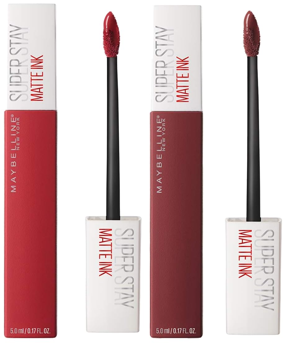 Maybelline New York Super Stay Matte Ink Liquid Lipstick, 20 Pioneer, 5ml & Maybelline New York Super Stay Matte Ink Liquid Lipstick, 50 Voyager, 5ml