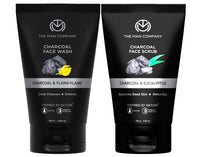 The Man Company Charcoal Face Scrub with Face Wash for Deep-Cleanse Pores, Exfoliation, Anti- Acne, Blackhead Remover, Brightens Skin
