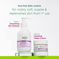 simple Active Skin Barrier Care Smoothing Gel Face Cleanser 150Ml With 5% Lactic Acid,Hyaluronic Acid&Ceramide Boosters|Gentle Exfoliating Face Wash For Brighter,Even-Tone,Smoother Skin,For Women&Men