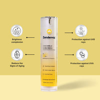 Zendermis Sun Shield Sunscreen, SPF 50 Ultralight Sun Screen Protection Gel Prevents Tanning, Pigmentation & Premature Aging, Water & Sweat Resistant, for All Skin Types [50 gms]