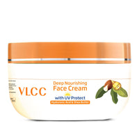 VLCC Deep Nourishing Face Cream with UV Protect - 200g | With Hyaluronic Acid & Shea Butter | UV Protection | Winter Skin Protection | Intense Moisturization & Nourishment
