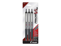 PILOT Precise V5 RT Refillable & Retractable Liquid Ink Rolling Ball Pens, Extra Fine Point (0.5mm) Black Ink, 3-Pack (26052) 3 Count (Pack of 1) Pens + Pens, Assorted Color Inks (Ball Pens)