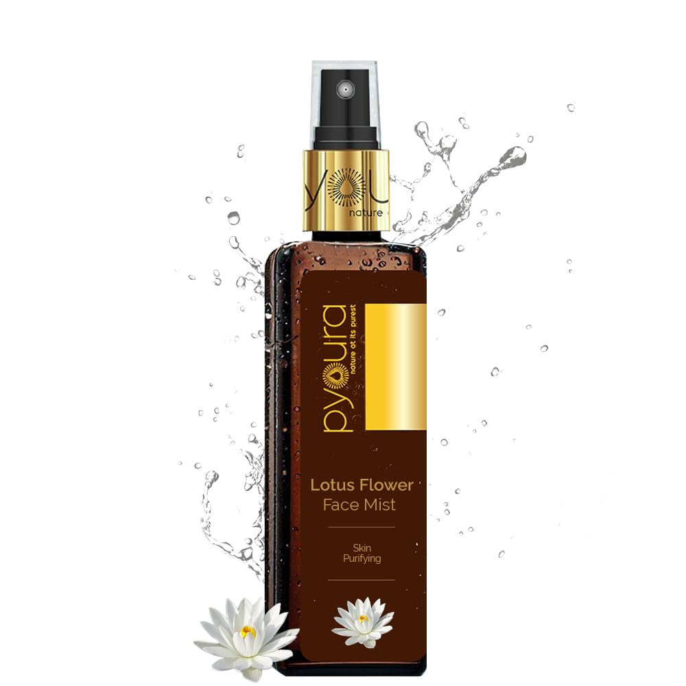 PYOURA Skin Purifying Lotus Flower Face Toner Mist 100 Ml, Fresh Lotus Flower Skin Rejuvenation Toner For Glowing Skin, Manage Fine Lines, Hydrating Natural Face Serum For Oily Dry Combination Skin