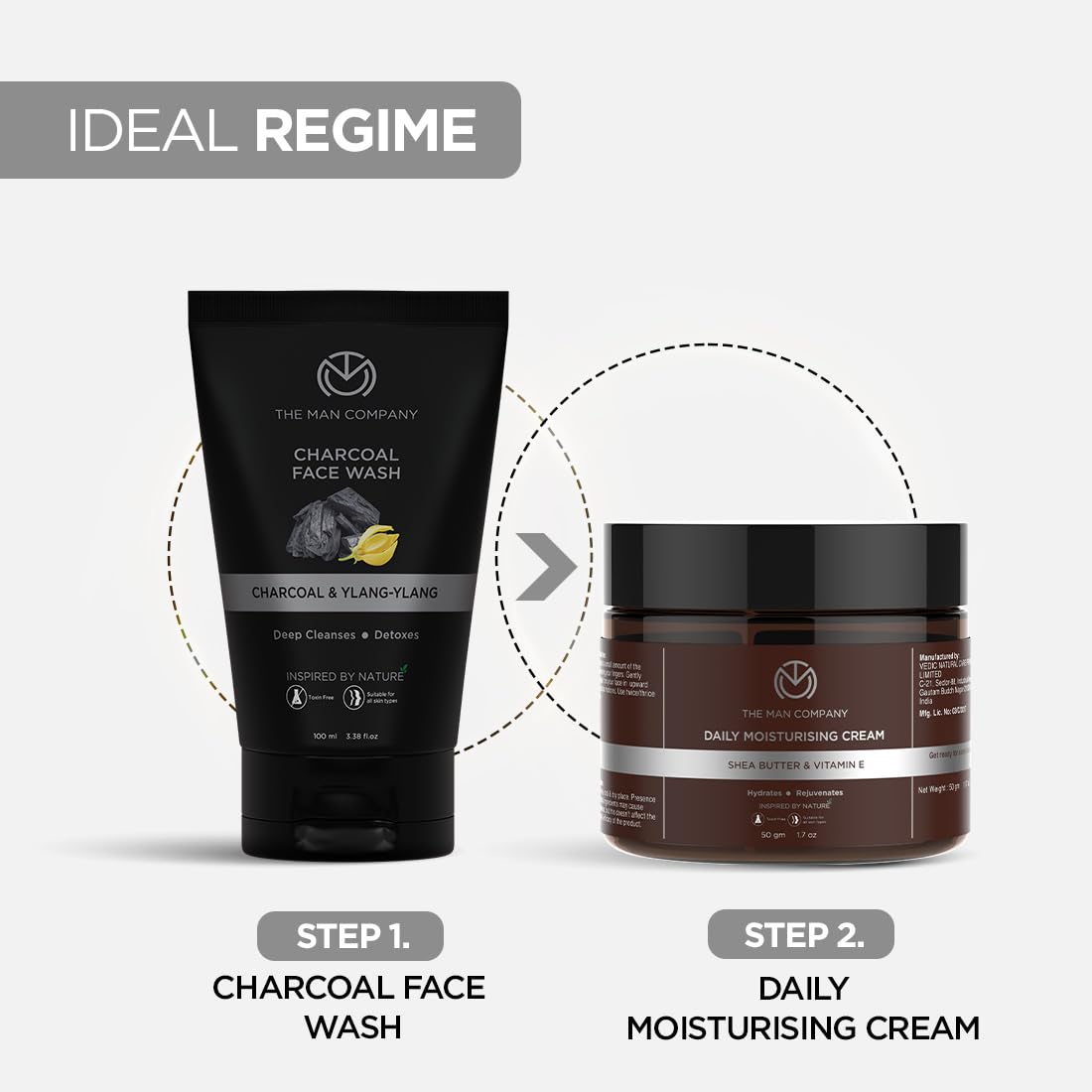 The Man Company Activated Charcoal Face Wash for Men | Ylang Ylang | Oil Control | Unclog Pores | Deep Cleansing | Blackheads Removal | All Skin Types - 100ml