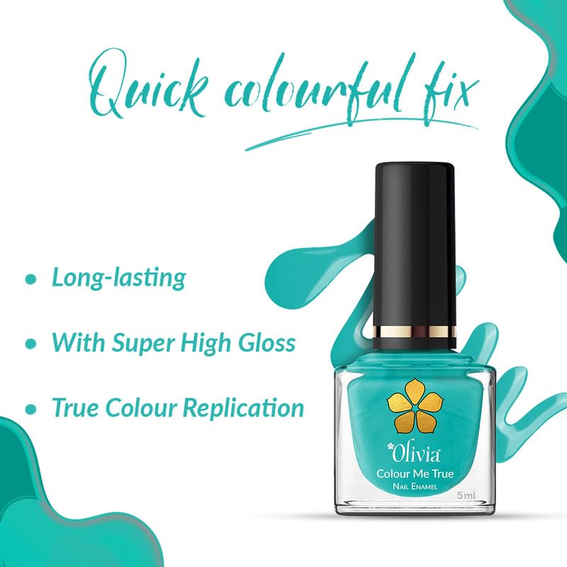 Olivia Nail Paint for Glossy Finish - 5ml (3 Aqua Marine)