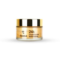 Twasa 24k Gold Pure Moisturizer For Oily & Dry Skin with Real Gold Flakes and Shimmer | Oil Free Glow Moisturizer For Face | Fast Absorbing Face Cream For Men & Women | Paraben Free | 50gm