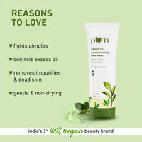 Plum Green Tea Pore Cleansing Face Wash for Oily, Acne Prone, Dry & Combination Skin | with Glycolic Acid | Fight Pimples & Control Excess Oil | Gentle Exfoliating & Non-Drying | Women & Men | 100ml